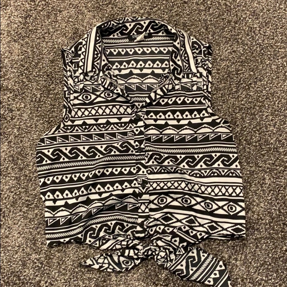 Black and White Blouse